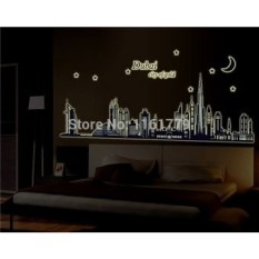 Dubai Kota Emas Cahaya Dalam The Gelap Bedroom Sofa Televisi Latar Belakang Dekorasi Dinding Bercahaya Stiker Selesai ABQ9616- internasional