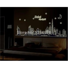 Dubai Kota Emas Glow In The Dark Tidur Sofa TV Latar Belakang RoomWall Decor Luminous Stiker Finish ABQ9616-Intl
