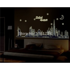 Dubai Kota Emas Glow In The Dark Tidur Sofa TV Latar Belakang RoomWall Decor Luminous Stiker Finish ABQ9616-Intl