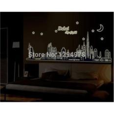 Dubai Kota Emas Glow In The Dark Tidur Sofa TV Latar Belakang RoomWall Decor Luminous Stiker Finish ABQ9616-Intl