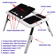 E-Table Meja Laptop Lipat / Desk Portable Plastik Cooling Fan