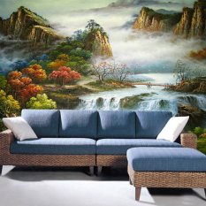 Ramah lingkungan 3D mural gaya Cina mountain view untuk kamar tidur sofa TV wallpaper