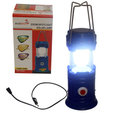 EELIC 3336 Biru 1W + 8 SMD LED Multifungsi Lampu Senter - Camping Lentern - Emergency - Serbaguna Tenaga Surya - Darurat - Solar Cell - Power Bank