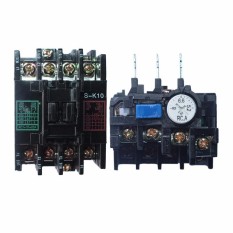 EELIC COM-SK10 MIX2 Contactor Ac Magnetic 3P AC 20A 220V 380V 440V 50 - 60 Hz coil + THERMAL OVERLOAD RELAY 6.6A THK12 -6.6A (Bisa Setting Manual 5.2A Hingga 8A ) AC 600V