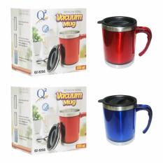 EELIC FAV-Q8256 2 PCS MIX VACUUM FLASK VACUUM MUG 250 ML MIX 2 WARNA ( 1 PCS MERAH + 1 PCS BIRU )THERMOS TEMPAT BOTOL PENYIMPANAN AIR PANAS DAN DINGIN BENTUK GELAS