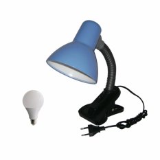 EELIC JM-108S 5W BIRU Lampu Meja - Baca - Belajar Jepit Switch + 5W LED