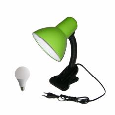 EELIC JM-108S 7W HIJAU Lampu Meja - Baca - Belajar Jepit Switch + 7W LED