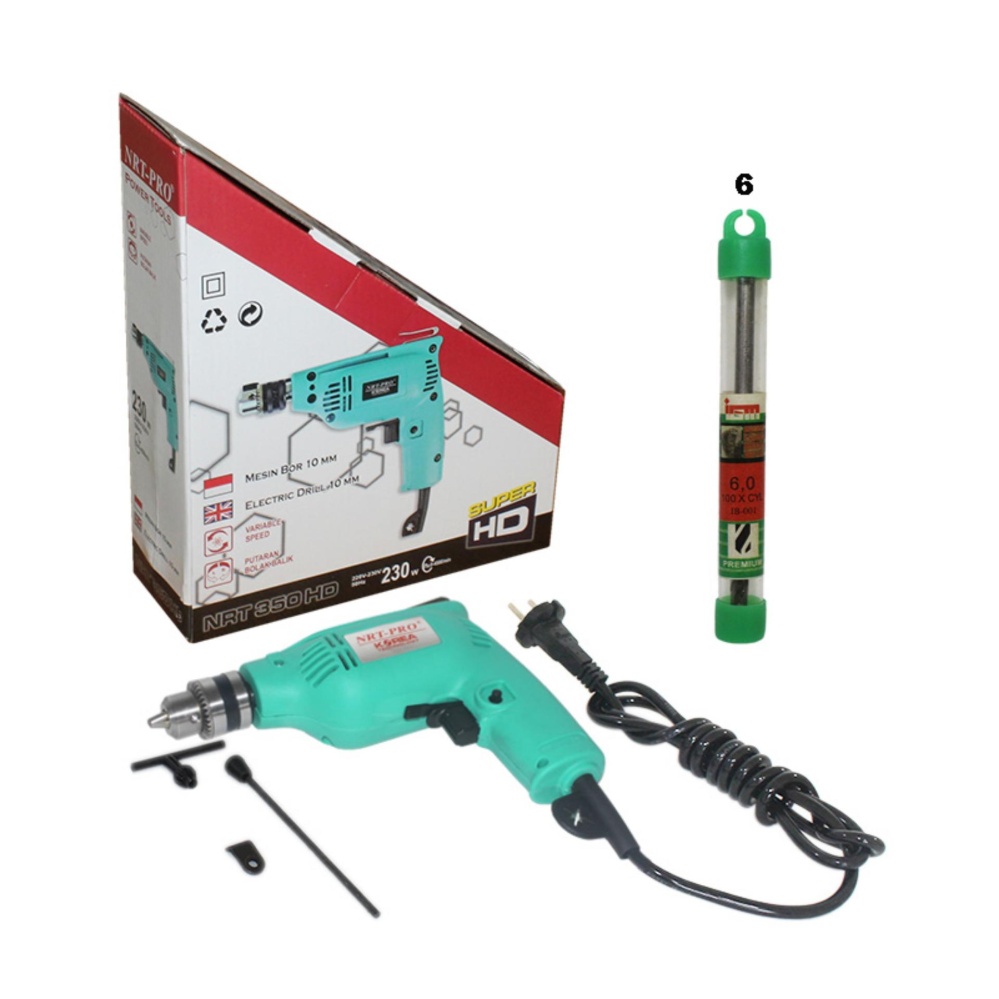 EELIC MEB-350HD - Mesin Bor 10MM + Mata Bor 6mm Kualitas Tinggi