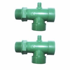 EELIC SAP-1I4LB 2 PCS Sambungan Pipa 3 Lubang 1 inch + 1 Lubang 1/4 inch Berbahan Plastik PVC Berkualitas