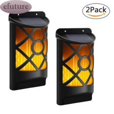 Efuture Tenaga Surya LED Gerakan Ringan, 2 Pack Berkedip-kedip Dinding Lampu Menyala Terang 66 LED Lampu Dinding Terbuka untuk Teras, Deck, taman Garasi, Kolam Renang, Jalan Setapak, Jalan Masuk-Internasional
