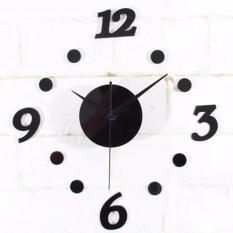 Eigia Jam Dinding DIY Acrylic Diameter 30-50cm Wall Clock Giant Unik Hiasan Dekorasi Interior Rumah Manual Silent Sweeping Movement Tidak Bersuara Penghias Tembok Ruangan Besar AA Battery Water and Steam Resistant Awet - Hitam