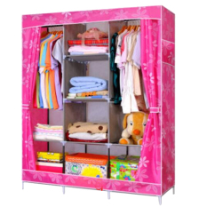 Eigia Rak Pakaian Lemari Baju Rak Penyimpanan Serbaguna Minimalis - Pink