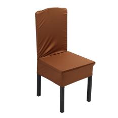 Elastis Kursi Covers Permen Warna Rumah Makan Malam Sarung Kursi Pernikahan Dekorasi (Lampu Cokelat Kehitaman)-Intl