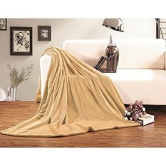 Elegance Linen Micro-Fleece Ultra Plush LUXURY Solid Blanket, Full/Queen, Gold - intl