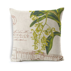Elegan Anggrek Hijau Bunga Sofa Sarung Bantal Kursi Gaya Eropa Kasus Polyester Cotton Linen Pillowcase