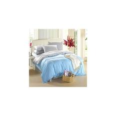 Ellenov Sprei Katun Jepang Baby Blue White Extra King + (200X200x30cm)