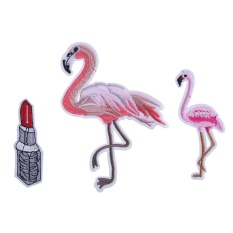 Burung Bordir Applique Iron Di Jahit Di Stiker Pakaian Lipstik Diy-Internasional