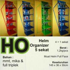 EMWE Hanging Helmet Organizer Rak Helm Gantung HHO Lemari Bag organizer Penyimpanan Sepatu Sandal Tas Boneka Aksesoris Multifungsi Sekat Triplek 3 Susun