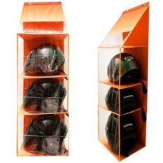 EMWE Hanging Helmet Organizer Rak Helm Gantung HHO Lemari Bag organizer Penyimpanan Sepatu Sandal Tas Boneka Aksesoris Multifungsi Sekat Triplek 3 Susun - ORANGE