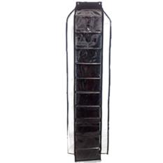 EMWE HSOZ Hanging shoes Organizer zipper Rak Sepatu Gantung shoes resleting HSO sleting retsleting 11 sekat - HITAM