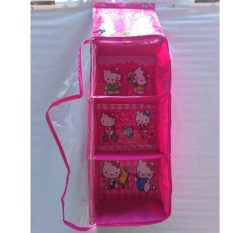 EMWE Rak Baju Pakaian Gantung Hanging Clothes Organizer HCO Jumbo resleting / zipper bisa Helm Boneka tas bag - Hello Kitty