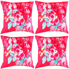 Eolins 4 Sarung Bantal Sofa 50x50cm Bunga Jocelyn JSPS-5007 - Merah