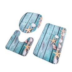ERA 3 Pcs/set Flanel Bath Mats 3D Printing Water Absorption Anti Licin Kamar Mandi Karpet Lantai Karpet Set untuk Kamar Mandi 22 Multicolor-Intl