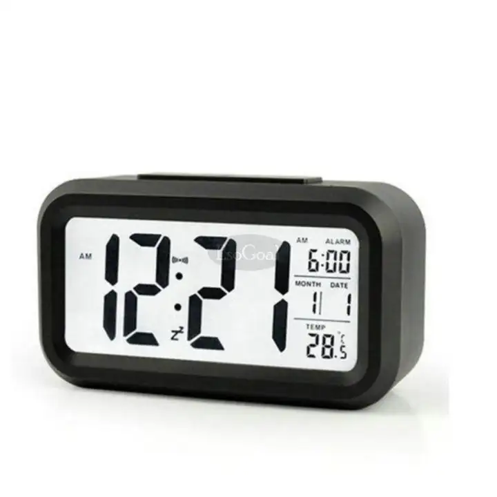 EsoGoal LED Smart Digital Alarm Clock menampilkan kalender elektronik Desktop Backlight jam
