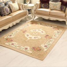 Gaya Pastoral Eropa Jacquard Karpet Anti-Slip Ruang Tamu Lantai Mat Chair Table Area Rug Sofa Yoga Mats (beige) 80x120 Cm-Intl