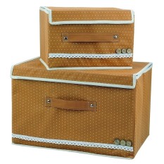 Evergreen 1 Set 2 Pcs Kelembaban-bukti Besar Ruang Pakaian Penyelenggara Kotak Penyimpanan Yang Dapat Dilipat untuk Rumah Pakaian Lipat Lemari container (Khaki) -Internasional