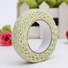 Fabric Lace Washi Tape Ribbon Cotton Trim Self Adhesive Shabby Chic Pastel Green - intl