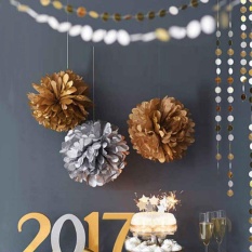 Emas Yang Luar Biasa Silver Paper Bola Bunga Garland DIY Pernikahan 5 Pola Furnishing-Intl