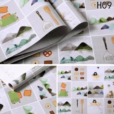 Fancyqube Self-adhesive Wallpaper Tahan Air dan Minyak Dapur Stiker Pola Marmer Kabinet furniture Renovasi Stiker H09-Intl