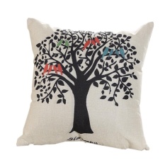 Fangfang Printing Cotton Sofa Bantal Cushion Cover, Hal-hal Baik Di Rumah, Pohon Besar-Intl