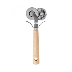 Fantes Ganda-Pedang Kue Ravioli Adonan Pasta Pemotong Crimper Roda, Anti Karat dengan Pegangan Pohon Beechwood, italia Pasar Asli Sejak 1906-Internasional