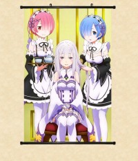 Modis 1 Pcs 20*30 Cm Seksi Re-Zero Kara Hajimeru Isekai Seikatsu Japanese Anime Dinding Gulir Poster -Internasional