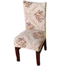 Fashion Chair Cover One-piece Stretch Removable Washable Printed Soft Polyester Fiber Wrinkle Resistant Chair Seat Protector Slipcover for Home Office Hotel Wedding Banquet Meeting Celebration Dinning Room Decoration Style E - intl
