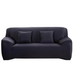 Uebfashion Mode sarung bantal penutup Sofa merenggang warna murni (kursi empuk hitam) - International