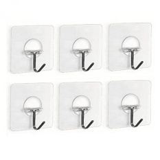 Fealkira 13.2lb/6kg(Max) Nail Free Transparent Reusable Heavy Duty
Wall Hooks for Towel Loofah Bathrobe Clothes,No Scratch,Waterproof
and Oilproof,Bathroom Kitchen Wall hook & Ceiling Hanger(6) -
intl