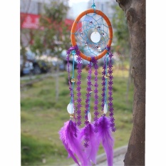 Feather Handmade Dream Catcher The Heirs Sama Gaya Hiasan Dinding Dekorasi Ornamen (Crystal Bead)-Intl