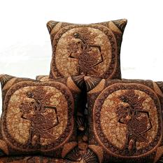 FREE ONGKIR-sarung bantal/sarung bantal kursi/sarung bantal sofa/sarung bantal batik motif wayang 40x40cm isi 5 buah