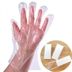Fineinno Disposable Sarung Tangan Bubuk Bebas Bening Plastik Sarung Tangan Pencegahan Polusi dengan 100 Paket Kecil Portabel untuk Memasak, penanganan Makanan, Rambut Mati, Pembersih, Piknik dan Perjalanan (200 PCS)-Internasional