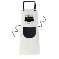 Fire Happy Fear Halloween Cooking Kitchen Beige Adjustable Bib Apron Pocket Women Men Chef Gift - intl