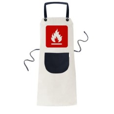Api Merah Persegi Peringatan Menandai Memasak Dapur Krem Dapat Disesuaikan Bib Celemek Saku Wanita Pria Chef Hadiah-Internasional