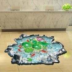 Fish Ponds Mural Ground Stickers Decal Room Home Decor - intl
