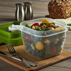 Sesuai & Fresh Salad Spinner Wadah Plastik Bekas Pakai dengan Dressing Dispenser dan Paket Es Sehat Lunch Kotak Set, kapasitas 4 Cangkir, Bpa Gratis-Internasional