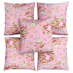Flanelade Sarung Bantal Sofa Motif Pamela - Pink - 5 Buah