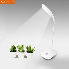 LOI Lampu LED Portable Meja Belajar / Rechargeable Desk Lamp / Lampu Baca / Lampu Meja Kantor / Lampu Tidur / Bisa Ditekuk Fleksibel Sinar Terang dan Unik / Plug USB – Putih