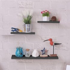 Set 3 Buah Floating Shelves / Ambalan Dekorasi / Rak Dinding / Rak Melayang / Rak Buku Minimalis 40cm 20cm 20cm