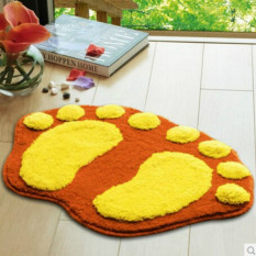 Flocking Kaki Tikar Karpet Mandi Non-slip Tikar Kamar Mandi Kamar Tidur Mat Indoor Kaki Rug (Orange)-Intl